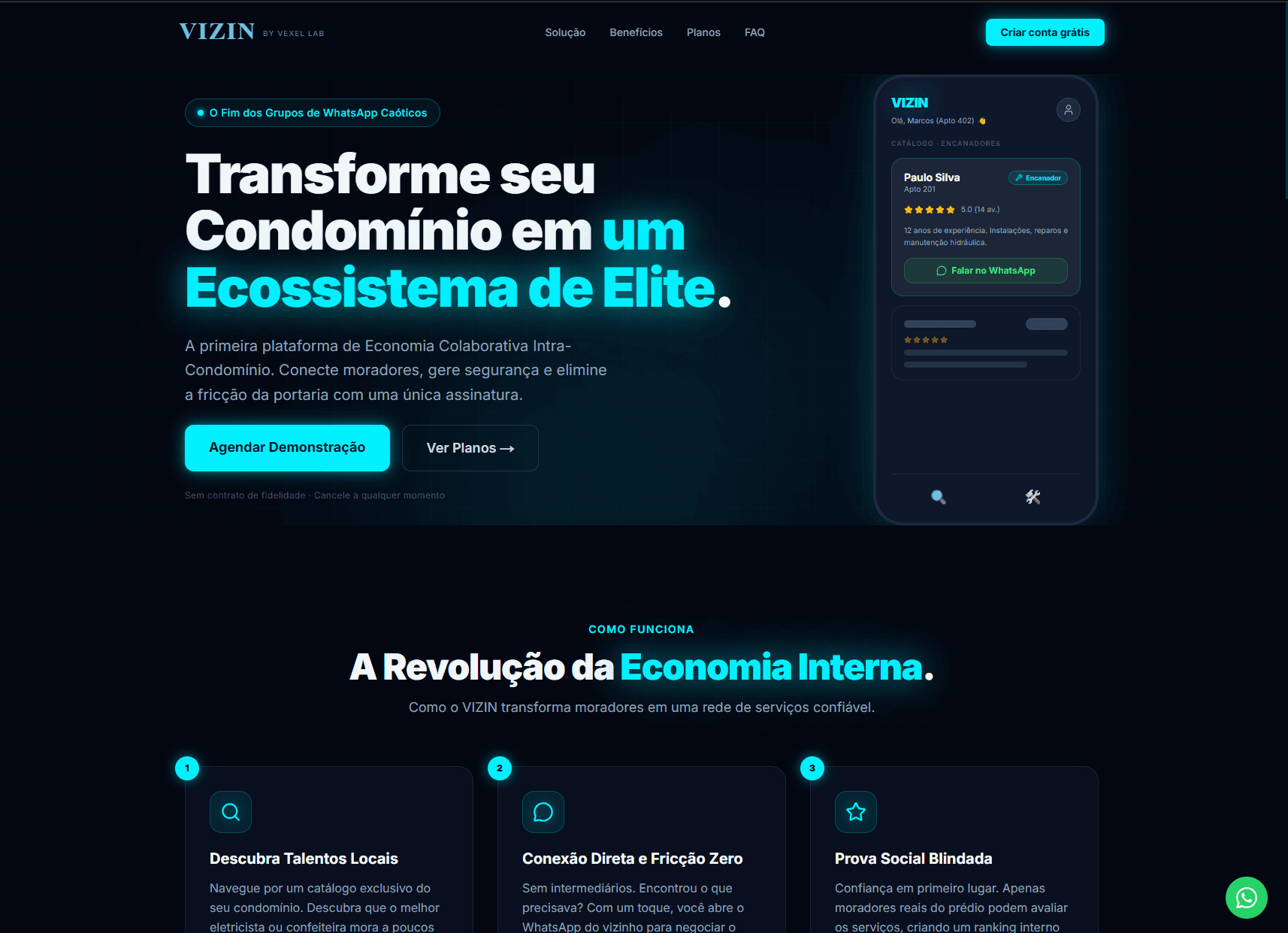 Captura do site Vizin